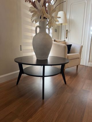 Mesa auxiliar redonda de madera 80cms