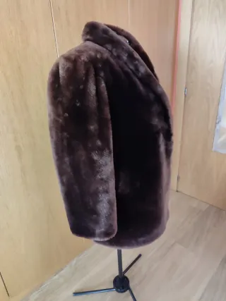 Chaquetón piel mutón marrón mujer