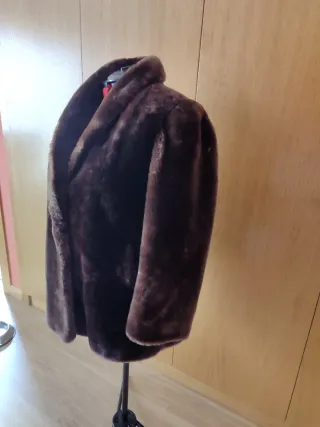 Chaquetón piel mutón marrón mujer