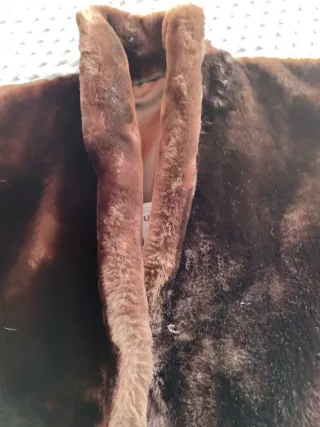 Chaquetón piel mutón marrón mujer