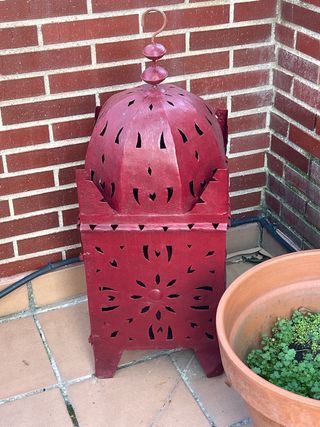 Farol Marroquí Rojo Metal