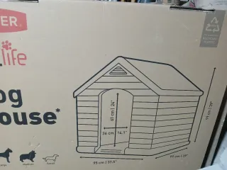 Caseta para perro marrón/negra