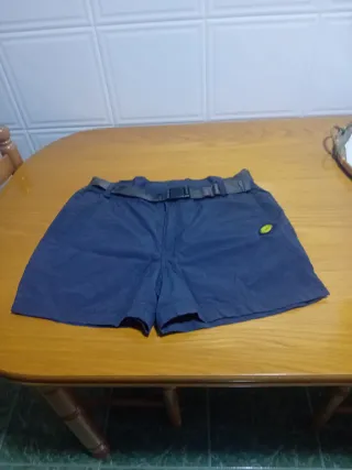 Pantalones cortos montaña mujer gris + cinturón