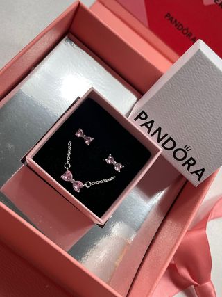 Conjunto Pandora Lazo Rosa y Plata