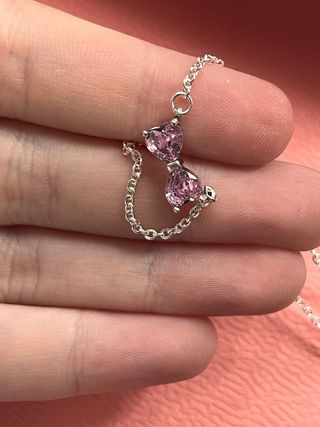 Conjunto Pandora Lazo Rosa y Plata