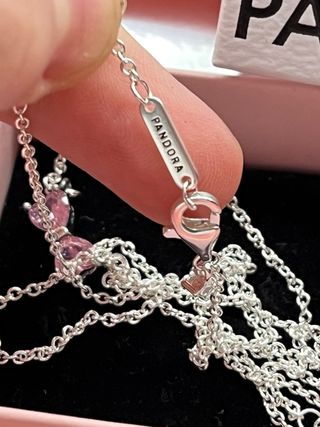 Conjunto Pandora Lazo Rosa y Plata