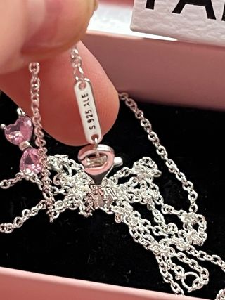 Conjunto Pandora Lazo Rosa y Plata
