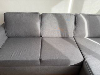 Sofá chaise longue gris 3/4 plazas
