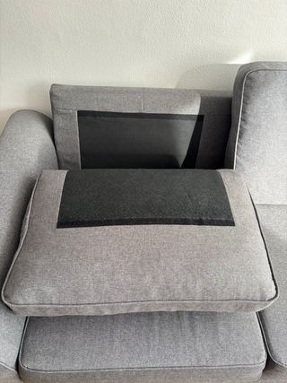 Sofá chaise longue gris 3/4 plazas