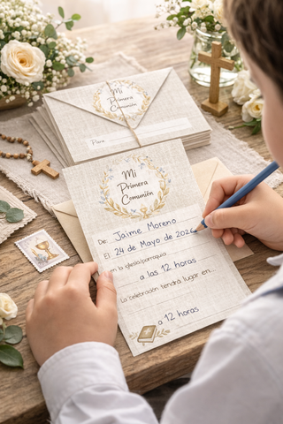 Invitaciones Primera Comunión Pack 10,20 o 30 uds