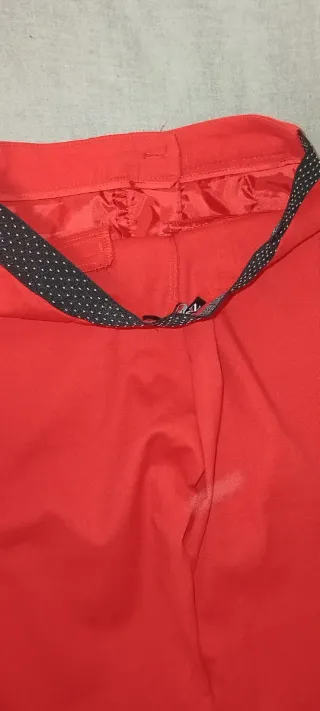 Pantalón Mujer Vestir Recto Rojo