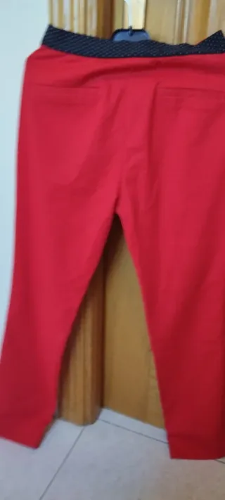 Pantalón Mujer Vestir Recto Rojo