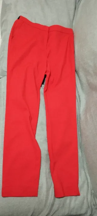 Pantalón Mujer Vestir Recto Rojo