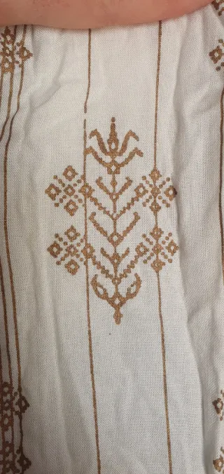 Vestido hippie beige y blanco talla única