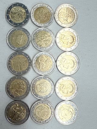 Lote 15 Monedas 2 Euros Conmemorativas