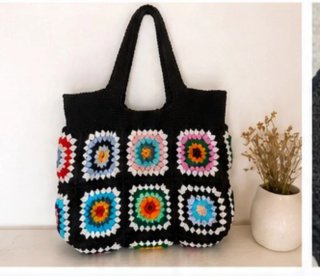 Bolso artesanal de mano o hombro. Estilo vintage