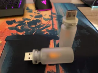 Lámpara USB Efecto Llama Naranja