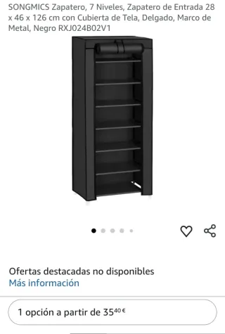 SONGMICS Zapatero, 7 Niveles, Zapatero de Entrada