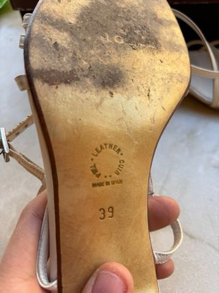 Sandalias tacón LODI beige/blancas