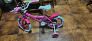 Bicicleta niña 14 rosa con ruedines 14 pulgadas
