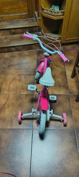 Bicicleta niña 14 rosa con ruedines 14 pulgadas