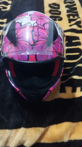 Casco Moto Niño Azul y chica  Rosa