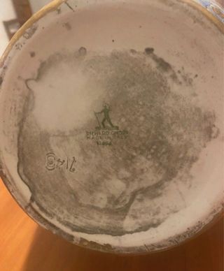 Vaso ceramica decorato floreale oro misure in foto