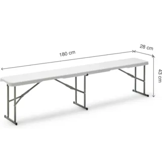 Banco plegable blanco 180 cm