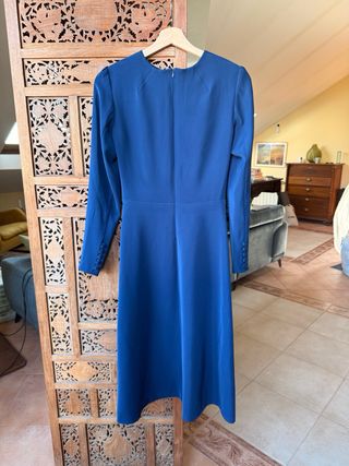 Vintage style Vestido azul manga larga