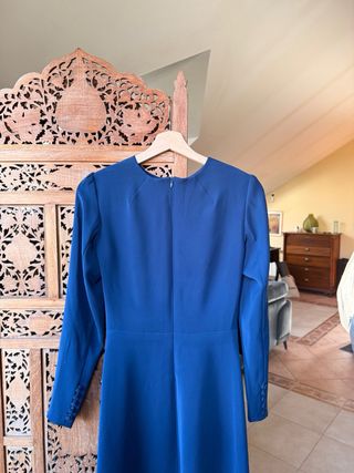 Vintage style Vestido azul manga larga