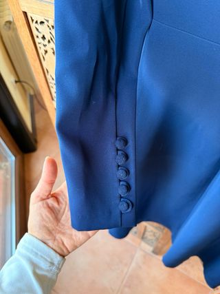 Vintage style Vestido azul manga larga