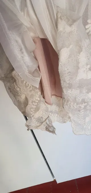 Vestido Hippie Novia Ibicenca Beige/Blanco