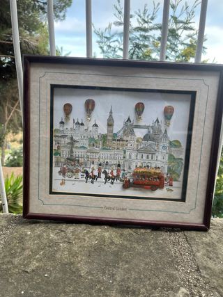 Cuadro Central London con figuras 3D