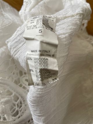 Blusa blanca viscosa encaje talla M