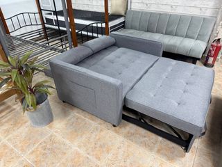 Sofá Cama Japón Gris - Reclinable + Cojines