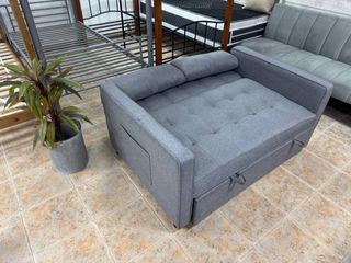Sofá Cama Japón Gris - Reclinable + Cojines