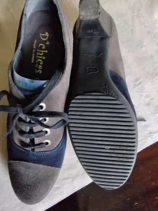 Zapato ante mujer tacón alto cordones