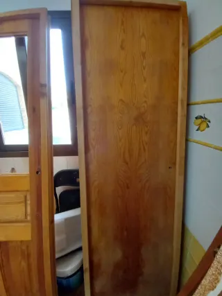 2 Puertas Madera 62cm Sin Barnizar