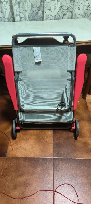 Silla plegable playa/camping gris y roja