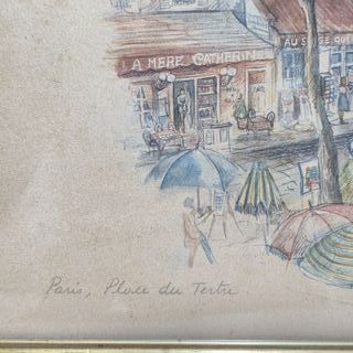 Quadro Vintage Parigi - Place du Tertre Montmartre