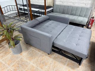 Sofá Japón con Cojines y Cama - Gris Nuevo