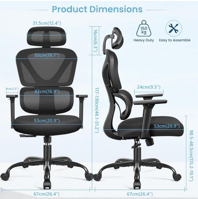 Sedia ergonomica da ufficio nera