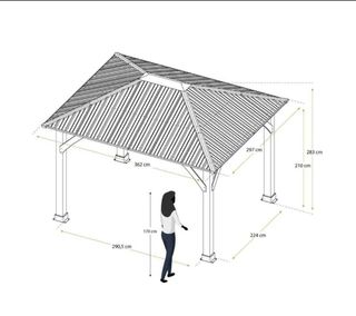 Cenador de madera 10.72 m2 Tucson