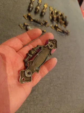 Lote 11 tiradores latón vintage