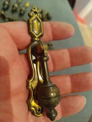 Lote 11 tiradores latón vintage