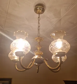 Lámpara de techo vintage dorada