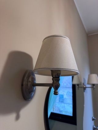 Coppia Applique Shabby Chic Metallo Stoffa