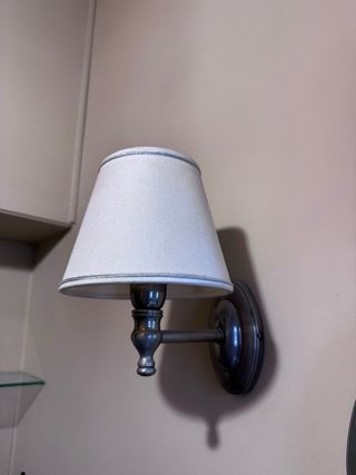 Coppia Applique Shabby Chic Metallo Stoffa