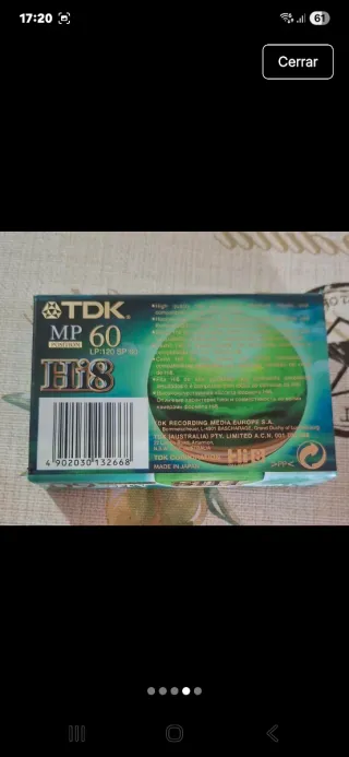Cinta TDK Hi8 MP 60