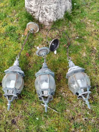 Lámparas vintage de metal y cristal